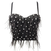 Camisole Performance Wear Socialite Exquisite Strass Federquaste Oberbekleidung Innenbekleidung Tube Top
