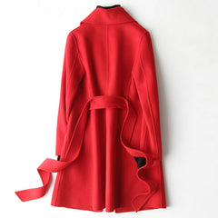Double-Faced Woolen Cashmere Overcoat Mid-Length Small Woolen Coat