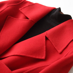 Double-Faced Woolen Cashmere Overcoat Mid-Length Small Woolen Coat