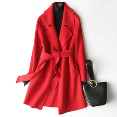 Double-Faced Woolen Cashmere Overcoat Mid-Length Small Woolen Coat