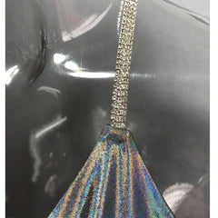 Débardeur à bretelles plongeantes et décolleté plongeant en V avec strass et patchwork de couleurs contrastées