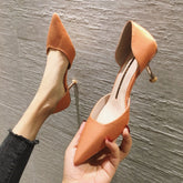 Talons aiguilles à bout pointu et à bouche peu profonde pour femmes