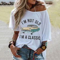 Round Neck Loose Casual T Shirt Printing Tops