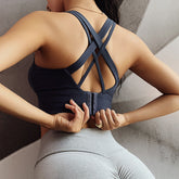 Sportunterwäsche Stoßfeste Lauftrainingsweste Schnelltrocknend Push-up Beauty Back Yoga Sport-BH