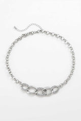 Rhinestone Chunky Chain Choker Necklace