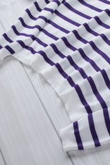 Haut en tricot rayé à manches longues et col en V