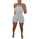 Solid Color Tight Sling Plus Size Romper