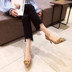 Women's Wedding Korean Style Stiletto Low-cut High