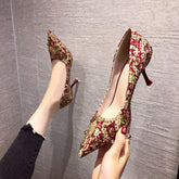 Women's Wedding Korean Style Stiletto Low-cut High