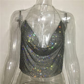 Rhinestone Rhinestone Vest Party Nightclub Suit Rhinestone Top Sling