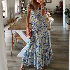 Print Lace-up Dress