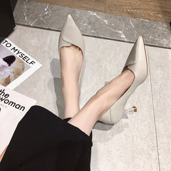 Spring Summer Stiletto Low-cut Nude Professional