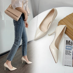 Women's Style Shallow Mouth Patent Stilettos Black