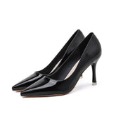 Women's Style Shallow Mouth Patent Stilettos Black