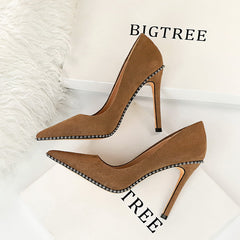 Women's Nightclubs Thinner Super High Stiletto Suede Heels