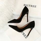 Chaussures à talons aiguilles ultra-hauts en daim pour femmes