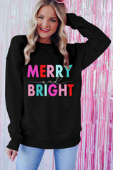 Schwarzes MERRY BRIGHT Rundhals-Sweatshirt mit Grafik