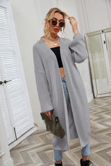 Balloon Sleeve Open Front Duster Cardigan