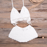 Lace Hollow Out Cutout Split Bikini