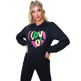 Retro Printed Pullover Loose Fitting Hoodie Long Sleeve Sweater