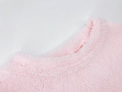 Plüschrock Rundhals Einfacher lässiger Plüschrock mit geradem Bein