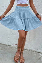 Smocked Waist Frill Trim Skirt