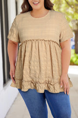 Chemisier babydoll grande taille à volants