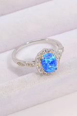 Opal Zirkon 925 Sterling Silber Ring