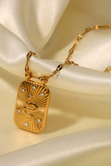 Rhinestone Decor Snake Pattern Pendant Necklace