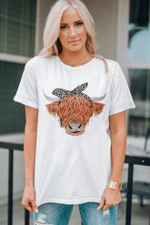 T-Shirt mit Rundhalsausschnitt und Tiergrafik