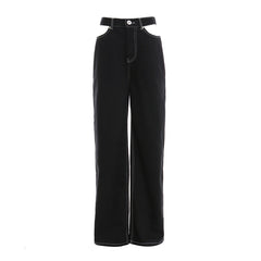 Pantalon décontracté en denim taille basse à coupe personnalisée Fried Street