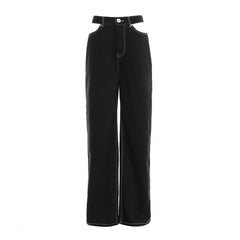 Pantalon décontracté en denim taille basse à coupe personnalisée Fried Street