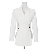 Personalized Criss Cross Front Long Back Short Waist Hollow Out Cutout Small Blazer