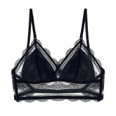 Bralette Französischer U-förmiger Beauty-Back-Unterwäsche-BH, drahtlos, dünn, unsichtbar, rückenfrei, Spitzen-Triangel-Cup-BH