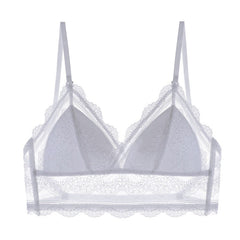 Bralette Französischer U-förmiger Beauty-Back-Unterwäsche-BH, drahtlos, dünn, unsichtbar, rückenfrei, Spitzen-Triangel-Cup-BH