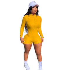 Embroidered Letter Graphic Stretch Thread Fitted Romper Romper