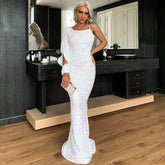 Weihnachten Kleine Trailing Abendkleid Einfarbig Fischschwanz Kleid Weibliche