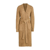 Fluffy Set Casual Plush Lace-up Long Cardigan Belted Bathrobe Homewear Coat