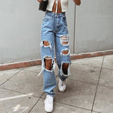 Jeans Zerrissene Slimming Washed Jeanshose