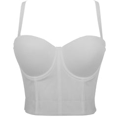 Soutien-gorge tube dos nu de couleur unie, petite bretelle détachable, façonnant le buste, pour femme dansante, enveloppée dans la poitrine