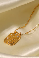 Rhinestone Decor Snake Pattern Pendant Necklace