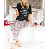 Home Letter Graphic Printing Christmas Suit