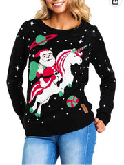 Haut en tricot à col rond de Noël