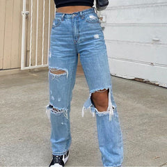 Jeans Trousers Ripped Slimming Jeans Trousers