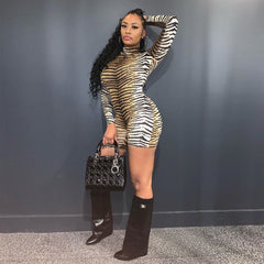Turtleneck Pullover Long Sleeve Romper