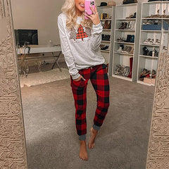 Home Letter Graphic Printing Christmas Suit