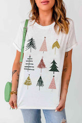 T-shirt à manches courtes avec motif arbre de Noël