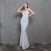 Schwere Handwerk Bunte Pailletten Prominente Versammlung Party Abendkleid Lange Abnehmen Toast Kleid Braut