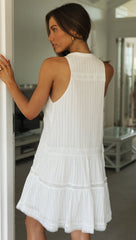 Holiday Short Dress Lace Patchwork Stand-up Collar Buttons Big Dress