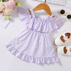 Robe imprimée à volants et ourlet à volants
